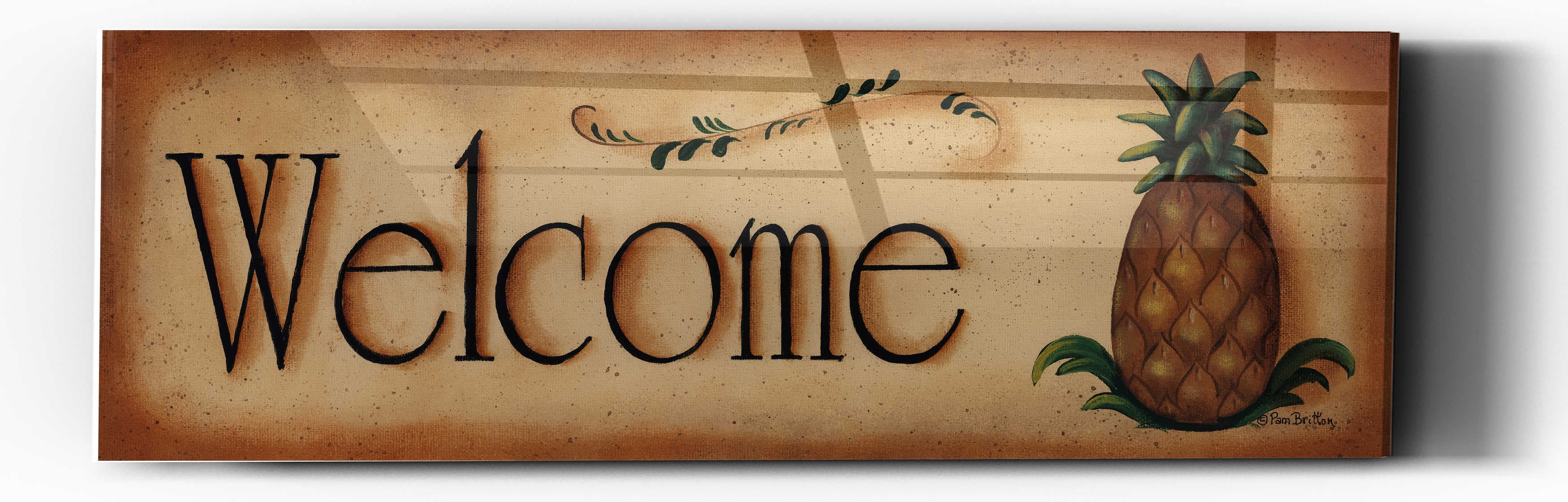 Pam Britton Beige Acrylic Welcome Sign Wall Art