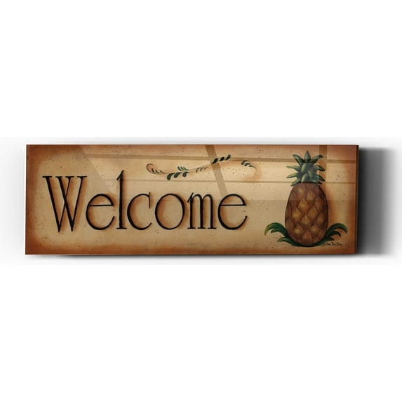 Epic Art 'Welcome' by Pam Britton, Acrylic Glass Wall Art, 48"x16"