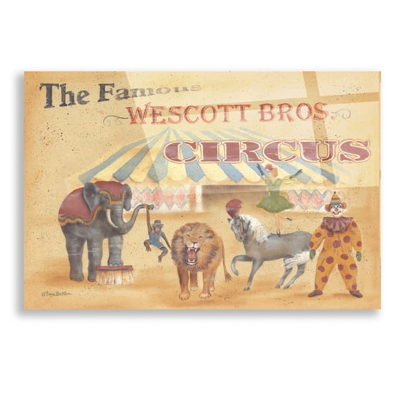Epic Art 'Westcott Bros-Circus' by Pam Britton, Acrylic Glass Wall Art, 16"x12"
