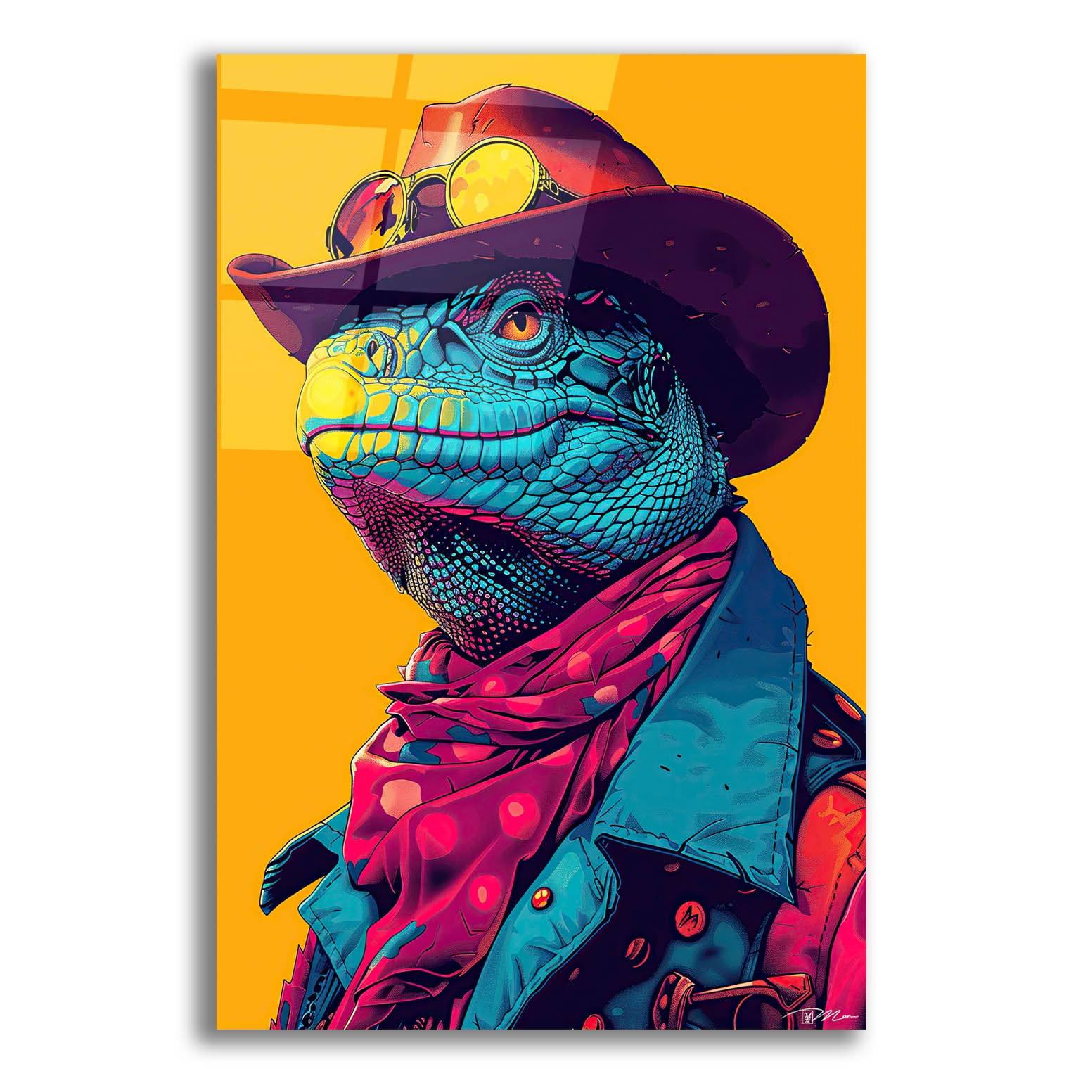 Epic Art 'Western Iguana' by Momart Acrylic Glass Wall Art, 16" x 24