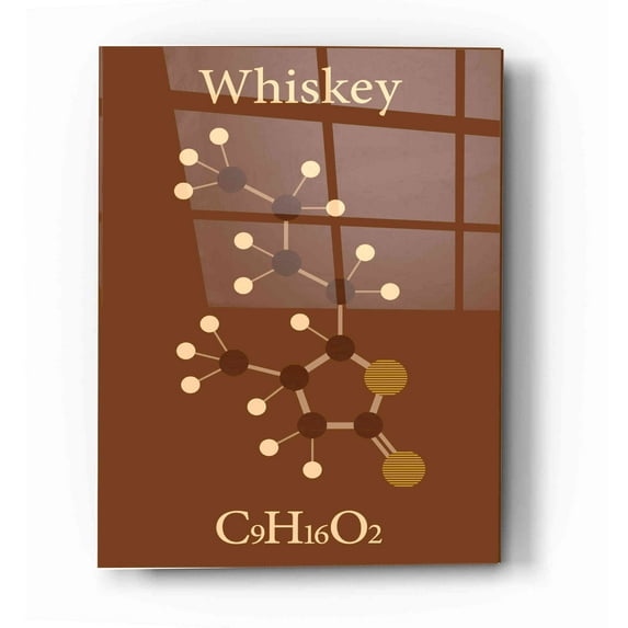 Epic Art 'Whiskey Molecule' Acrylic Glass Wall Art, 12"x16"