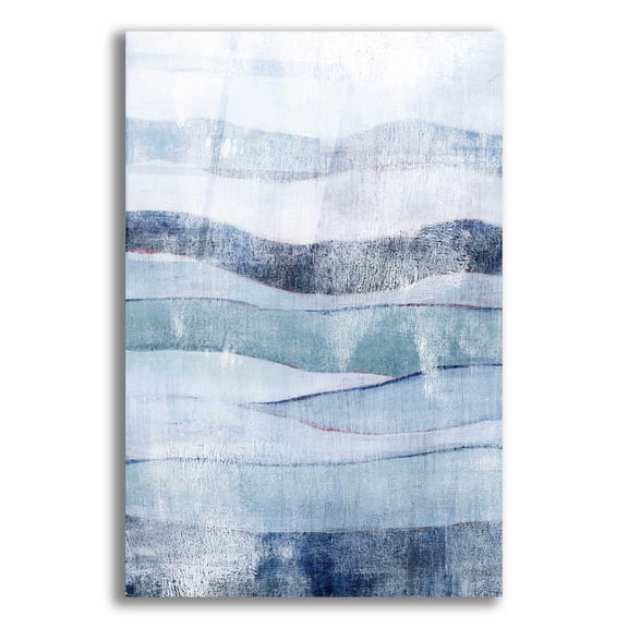 Epic Art 'White Out In Blue I' by Grace Popp, Acrylic Glass Wall Art, 12"x16"
