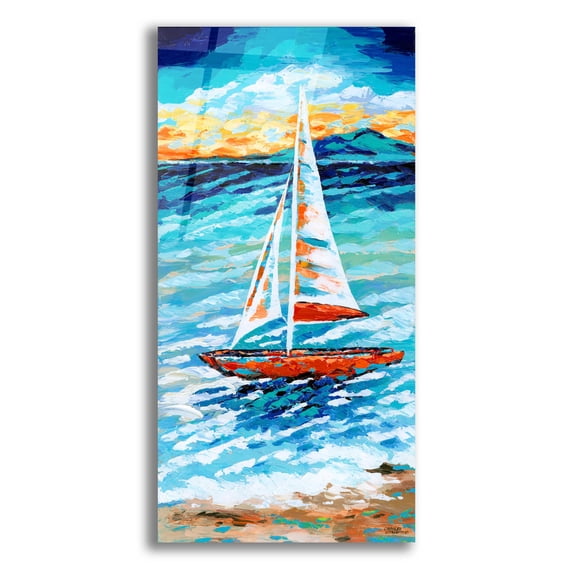 Epic Art 'Wind in my Sail II' by Carolee Vitaletti, Acrylic Glass Wall Art, 12"x24"