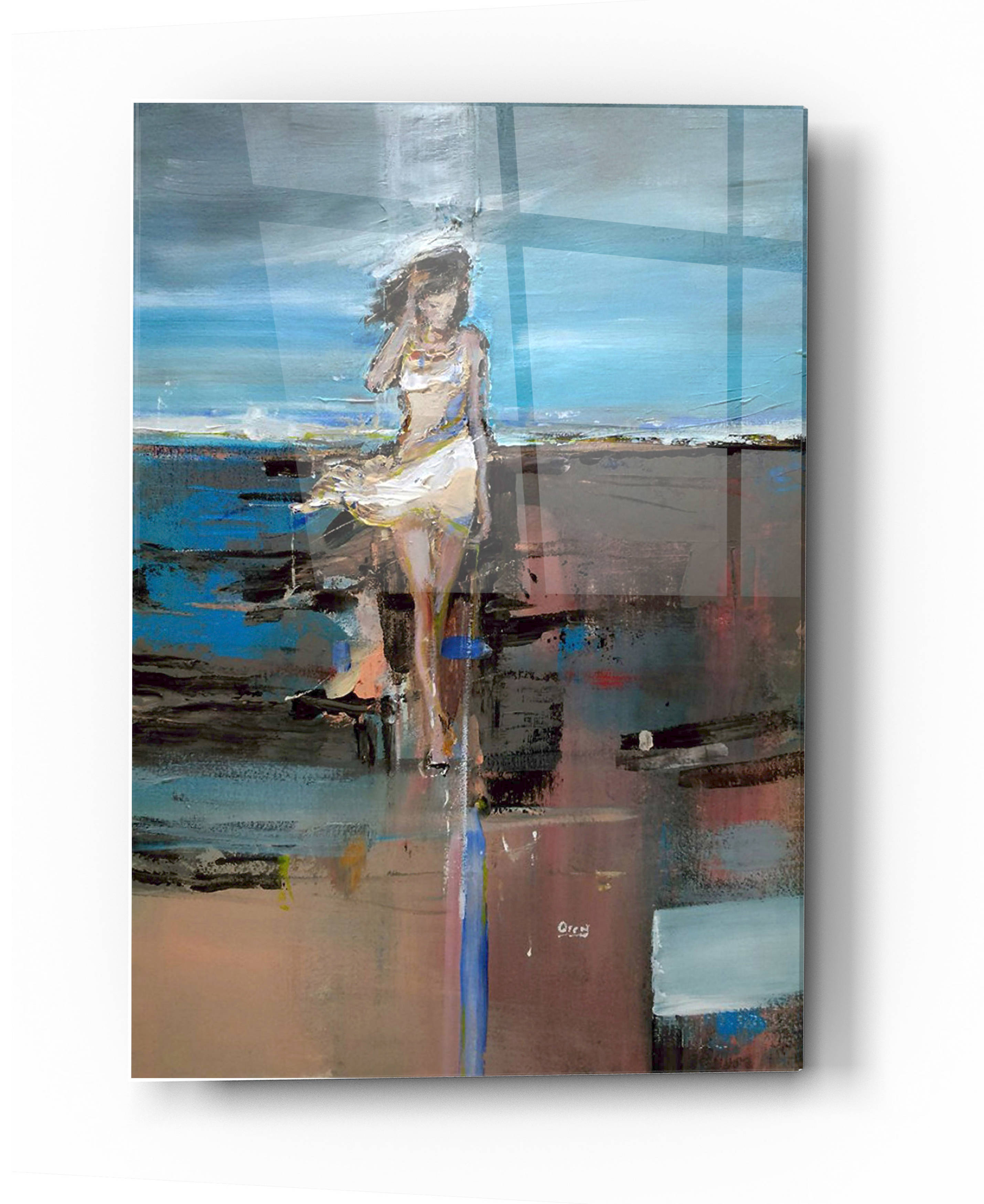 Epic Art 'Windy Beach' by Oscar Alvarez Pardo, Acrylic Glass Wall