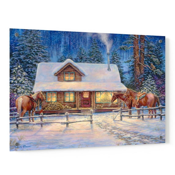 Epic Art 'Winter's Oasis' by Chuck Pinson, Acrylic Glass Wall Art, 36"x24"