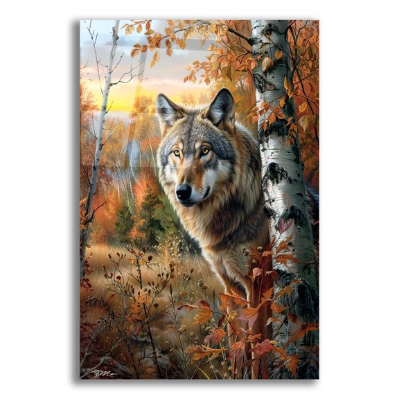 Epic Art 'Wolfs Portrait' by Momart Acrylic Glass Wall Art, 16" x 24"