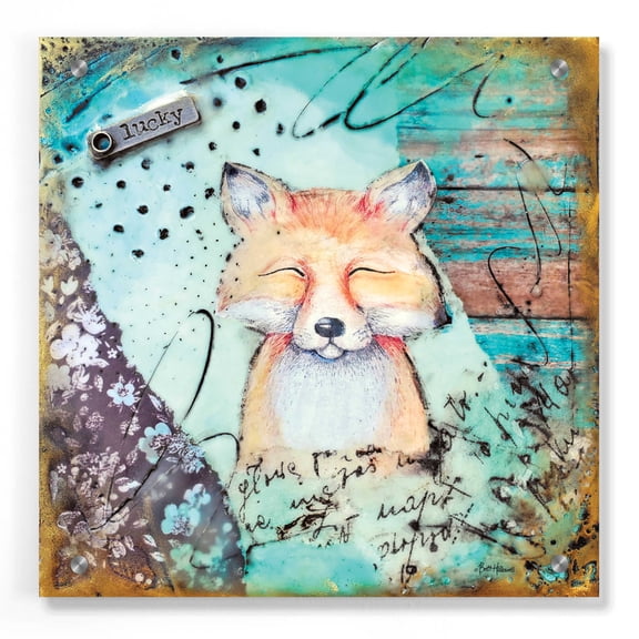 Epic Art 'Wood Land Whimsy 2' by Britt Hallowell, Acrylic Glass Wall Art, 36"x36"