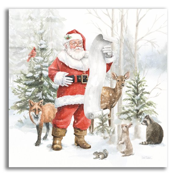 Epic Art 'Woodland Santa 4'  by Leslie Trimbach Acrylic Glass Wall Art, 12" x 12"