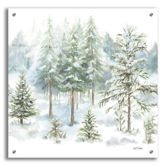 Epic Art 'Woodland Santa Pattern 4'  by Leslie Trimbach Acrylic Glass Wall Art, 24" x 24"