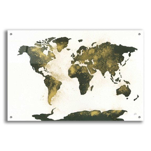 Epic Art 'World Map Gold Dust' by Chris Paschke, 36"x24"