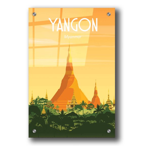 Epic Art 'Yangon Myanmar' by Arctic Frame Studio, Acrylic Glass Wall Art, 24"x36"
