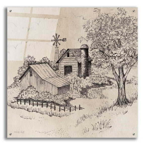 Epic Art 'Yesteryear On The Farm' by Cindy Jacobs, Acrylic Glass Wall Art, 36"x36"