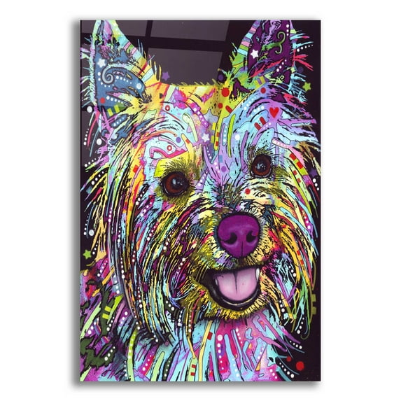 Epic Art 'Yorkie 1' by Dean Russo, Acrylic Glass Wall Art, 12"x16"