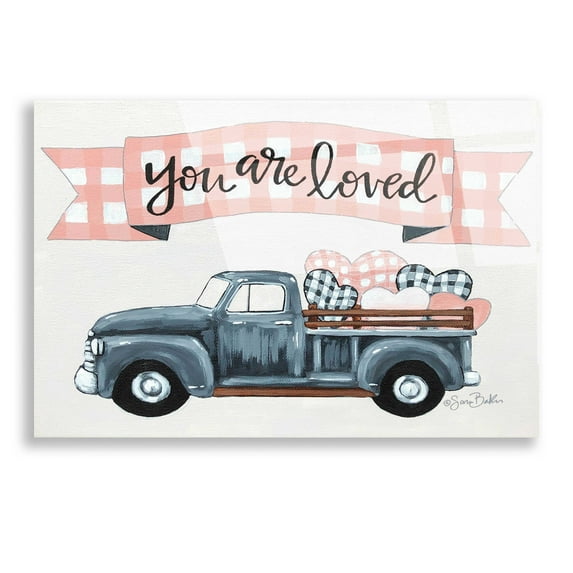 Epic Art 'You Are Loved' by Sara Baker, Acrylic Glass Wall Art, 16"x12"