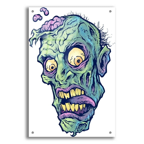 Epic Art 'Zombie Pattern Head 01' by Flyland Designs, Acrylic Glass Wall Art, 24"x36"