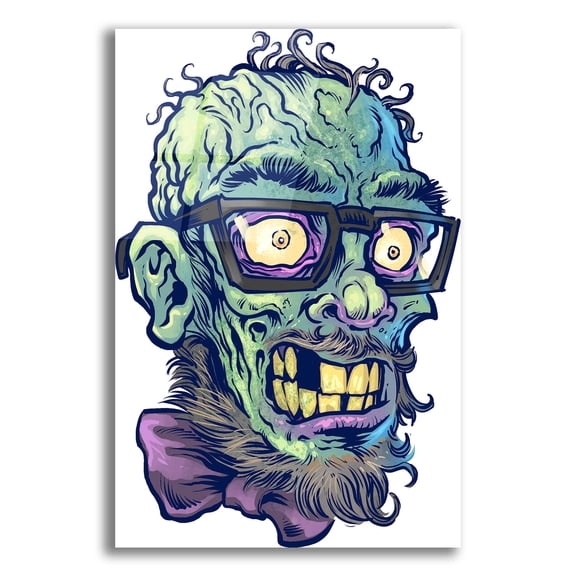 Epic Art 'Zombie Pattern Head 02' by Flyland Designs, Acrylic Glass Wall Art, 16"x24"