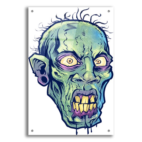 Epic Art 'Zombie Pattern Head 07' by Flyland Designs, Acrylic Glass Wall Art, 24"x36"