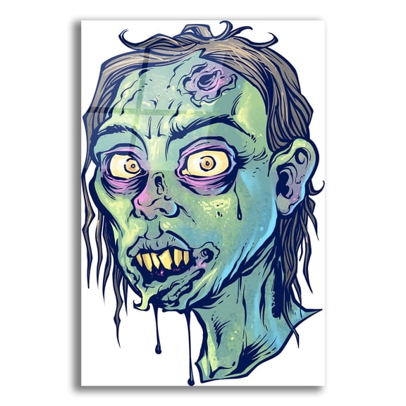 Epic Art 'Zombie Pattern Head 08' by Flyland Designs, Acrylic Glass Wall Art, 12"x16"