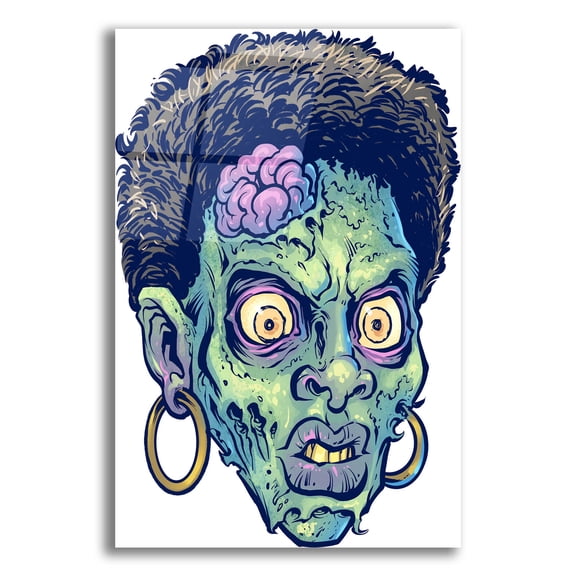 Epic Art 'Zombie Pattern Head 11' by Flyland Designs, Acrylic Glass Wall Art, 16"x24"