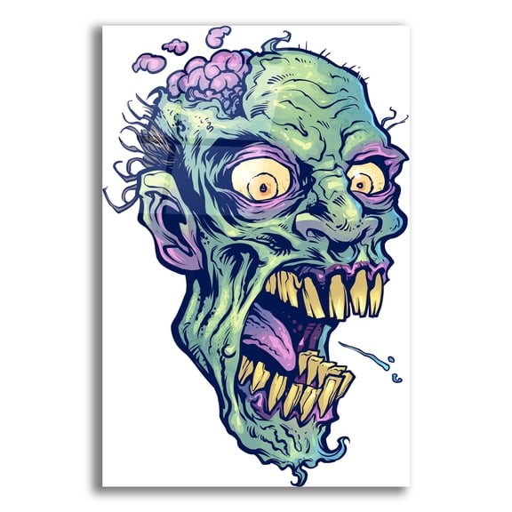 Epic Art 'Zombie Pattern Head 14' by Flyland Designs, Acrylic Glass Wall Art, 16"x24"