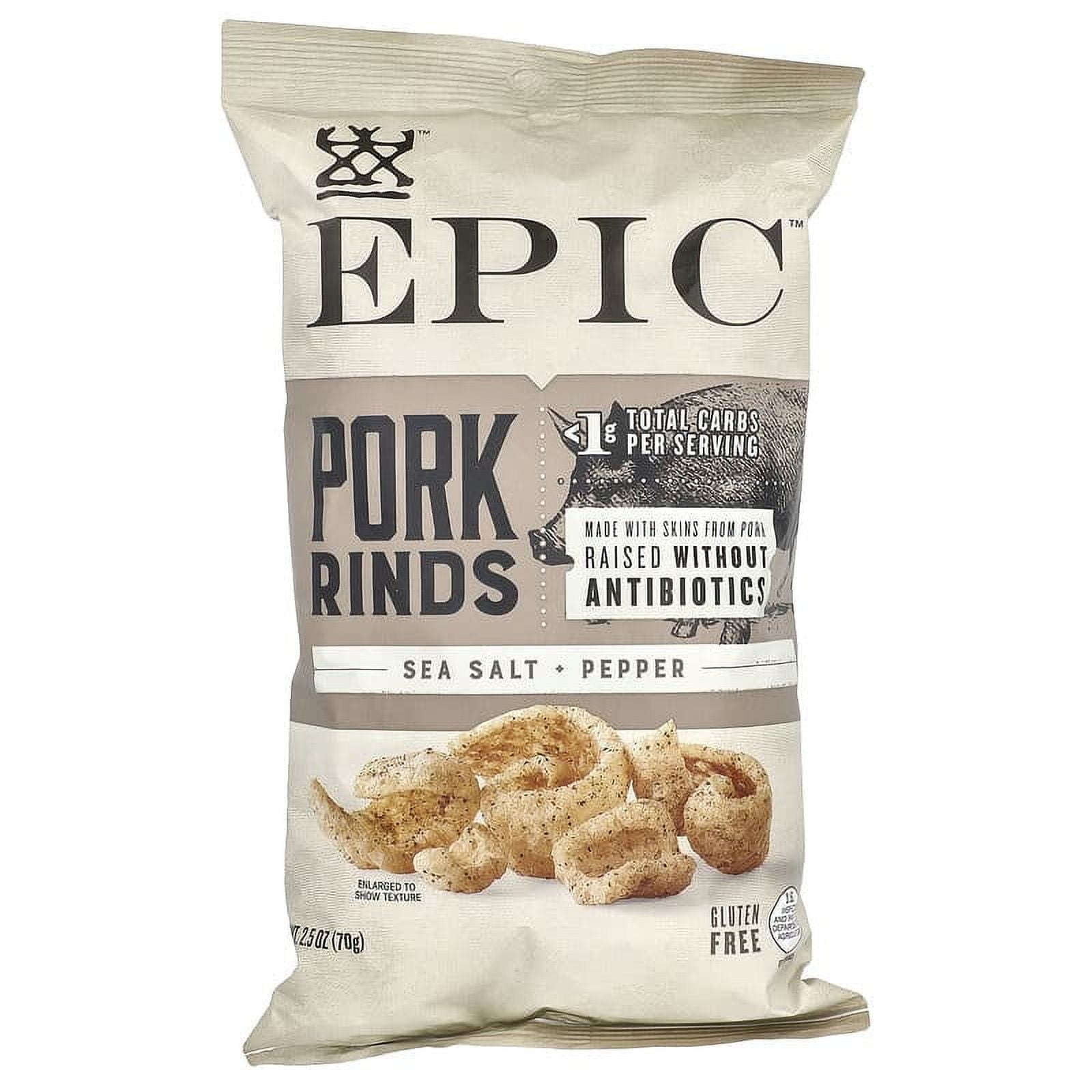 Epic Artisanal Pork Rinds Sea Salt & Pepper 2.5 oz Pack of 2