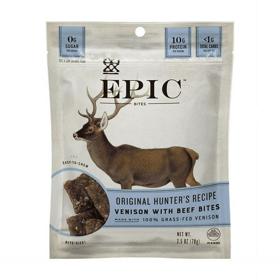 Epic, Bar, Bites, Venison, Size 2.5 oz, (Pack of 8)