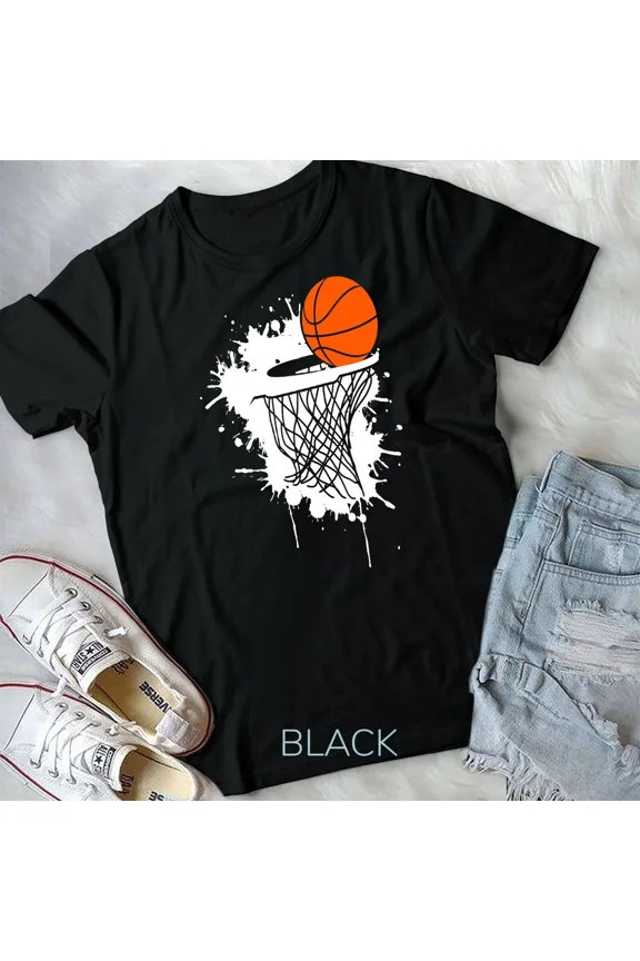Epic Basketball Slam Dunk, Action Silhouette for Players and Fans Graphic New Unisex T-Shirt