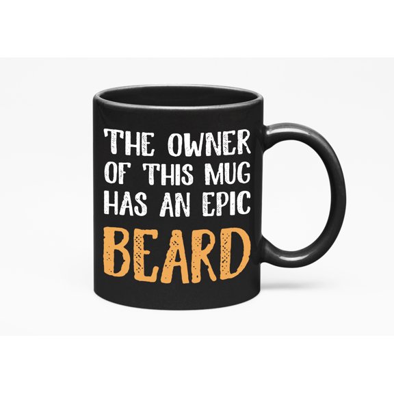 Epic Beard Coffee & Tea Giftable Mug Just, Bearded Men & with Mustache, Black 11oz Ceramic Mug