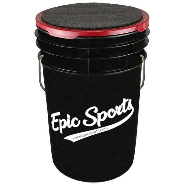 Epic Black 6Gal. Baseball/Softball Bucket W/Padded Lid