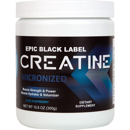 Epic Black Label Creatine Micronized (Blue Raspberry Flavor - 300 Grams) ((Packaging May Vary))