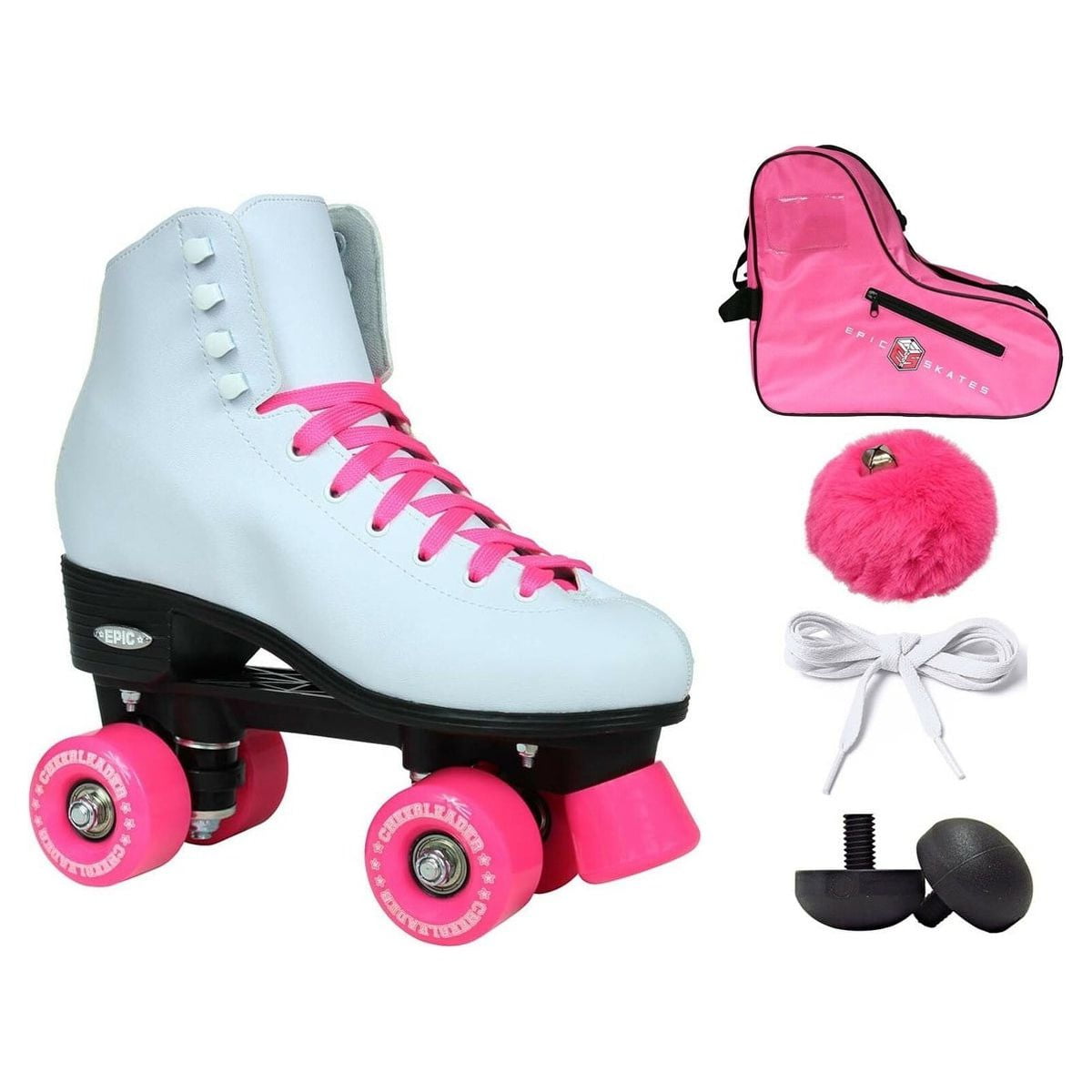 Epic Cheerleader Indoor/Outdoor Quad Roller Skates - Size 8