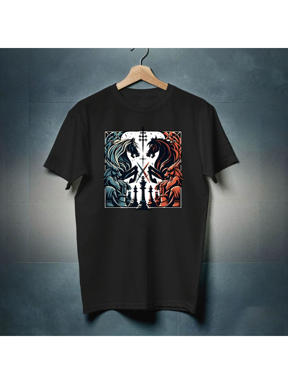 Epic Chess Battle T-Shirt , Hoodie , Sweatshirt Strategy Game Graphic for Board Game Fans, for men & women, up to size 5XL