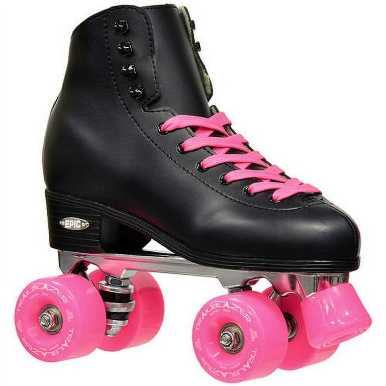 Epic New Classic Black & Pink High-Top Quad Roller Skate Bundle w/ Bag,  Laces, & Pom Poms! (As Is Item) - Bed Bath & Beyond - 31804634