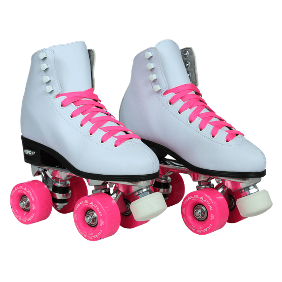 Epic Classic White and Pink Quad Roller Skates