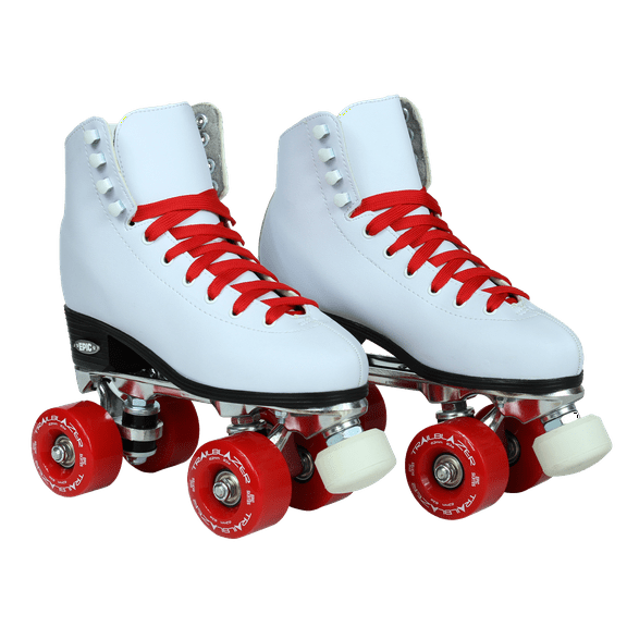Epic Classic White and Red Quad Roller Skates