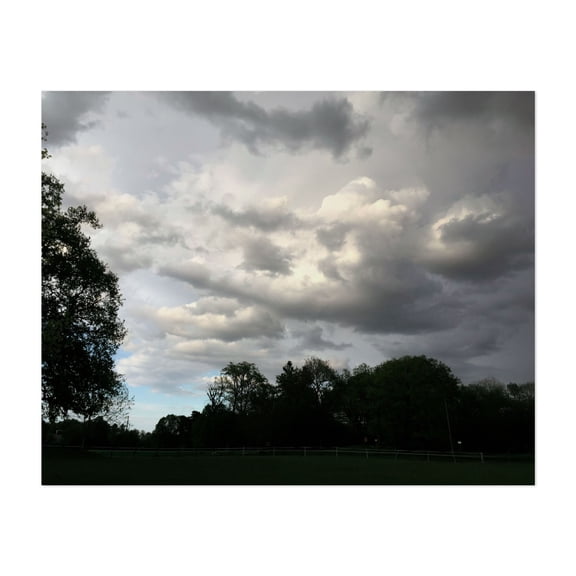 Epic Clouds over Warnberg. - München Bayern Germany Photography Nature Landscape Scenic Moody Rural Woodland Unframed Wall Art Print 6 x 8 inches
