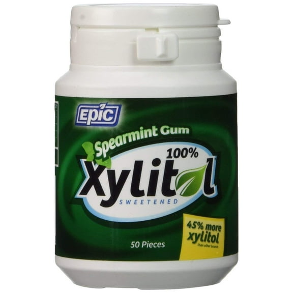 Epic Dental Spearmint Gum, Xylitol Sweetened, 50 Ct, 4-Pack
