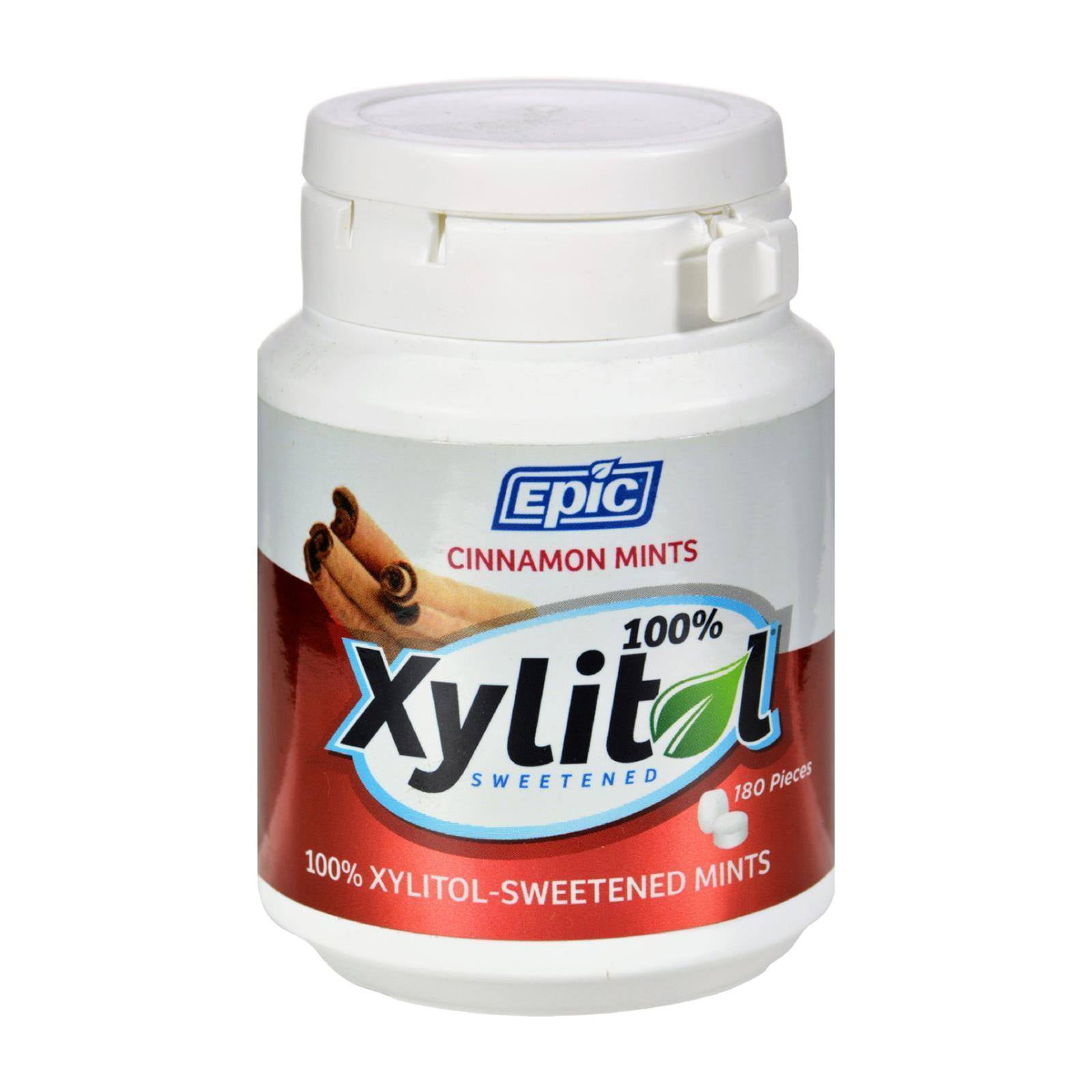 Epic Dental Xylitol Mints Cinnamon Xylitol Bottle 180 ct