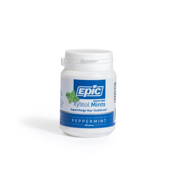Epic Dental Xylitol Sweetened Mints Peppermint 180 Pieces, Pack of 4