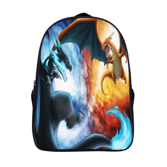 Epic Dragon Battle Anime Print Backpack, 1-Piece Water-Resistant Lightweight Daypack, Fits Books & Laptops, Multi-Pocket Daily Commute & Library Bag