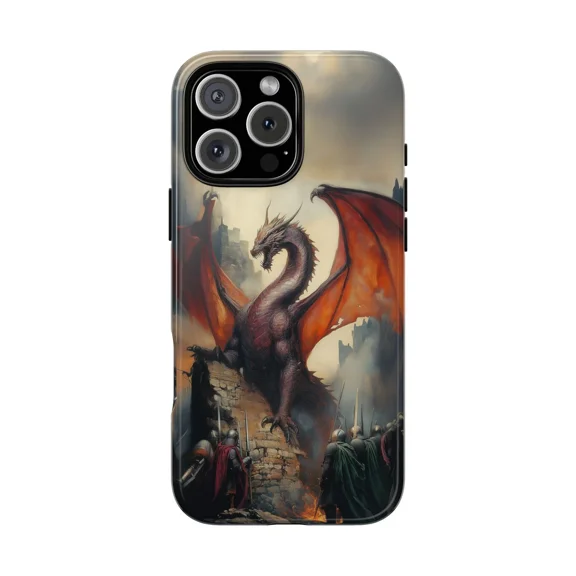 Epic Dragon Knight Battle Fantasy Artwork Case for iPhone 17 to 11 Pro Max