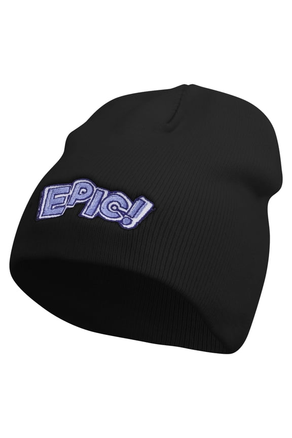 Epic! Embroidered 8 Inch Short Beanie - Black OSFM