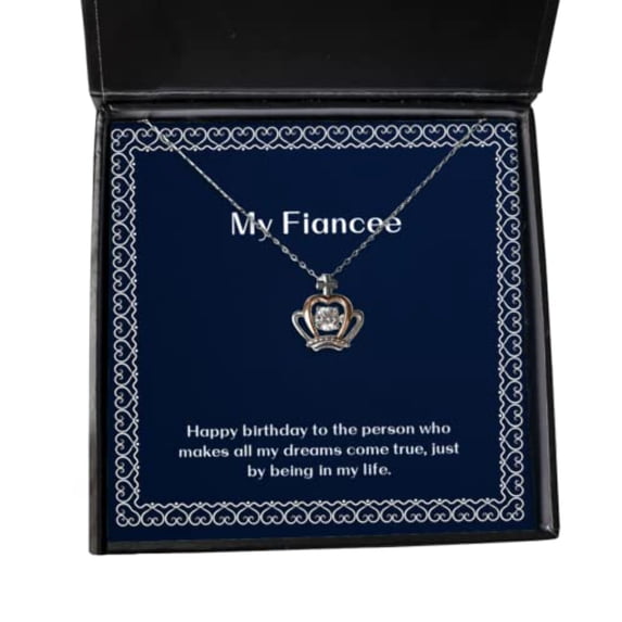 Epic Fiancee Gifts, Happy Birthday to The Person who Makes All My Dreams Come True, Funny Holiday Crown Pendant Necklace from, Funny Crown Pendant Necklace Gift, Funny Crown Pendant Necklace,