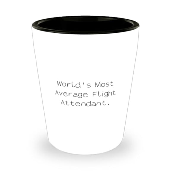 Epic Flight attendant Shot Glass, World's Most Average Flight, Love Gifts for Coworkers from Team Leader, Birthday Unique Gifts
