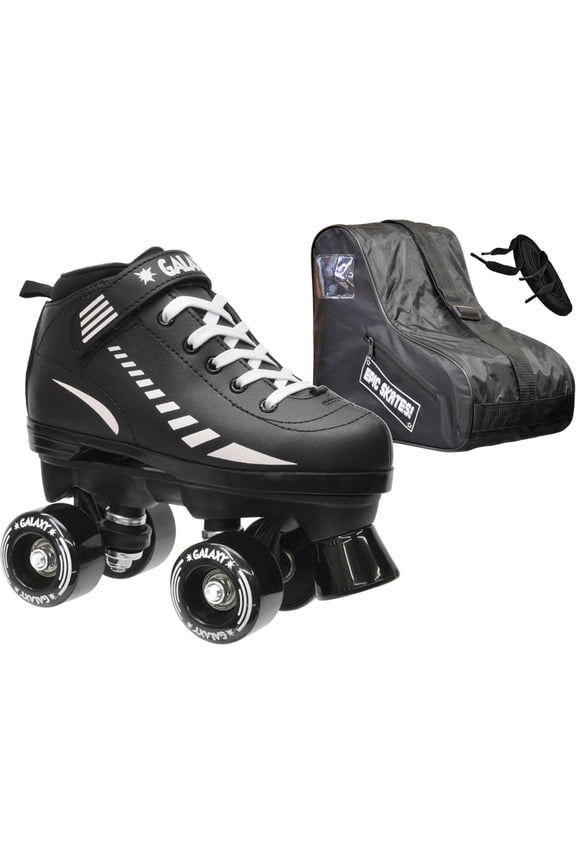 Epic Galaxy Elite Black Quad Roller Skates Package - Juvenile 10