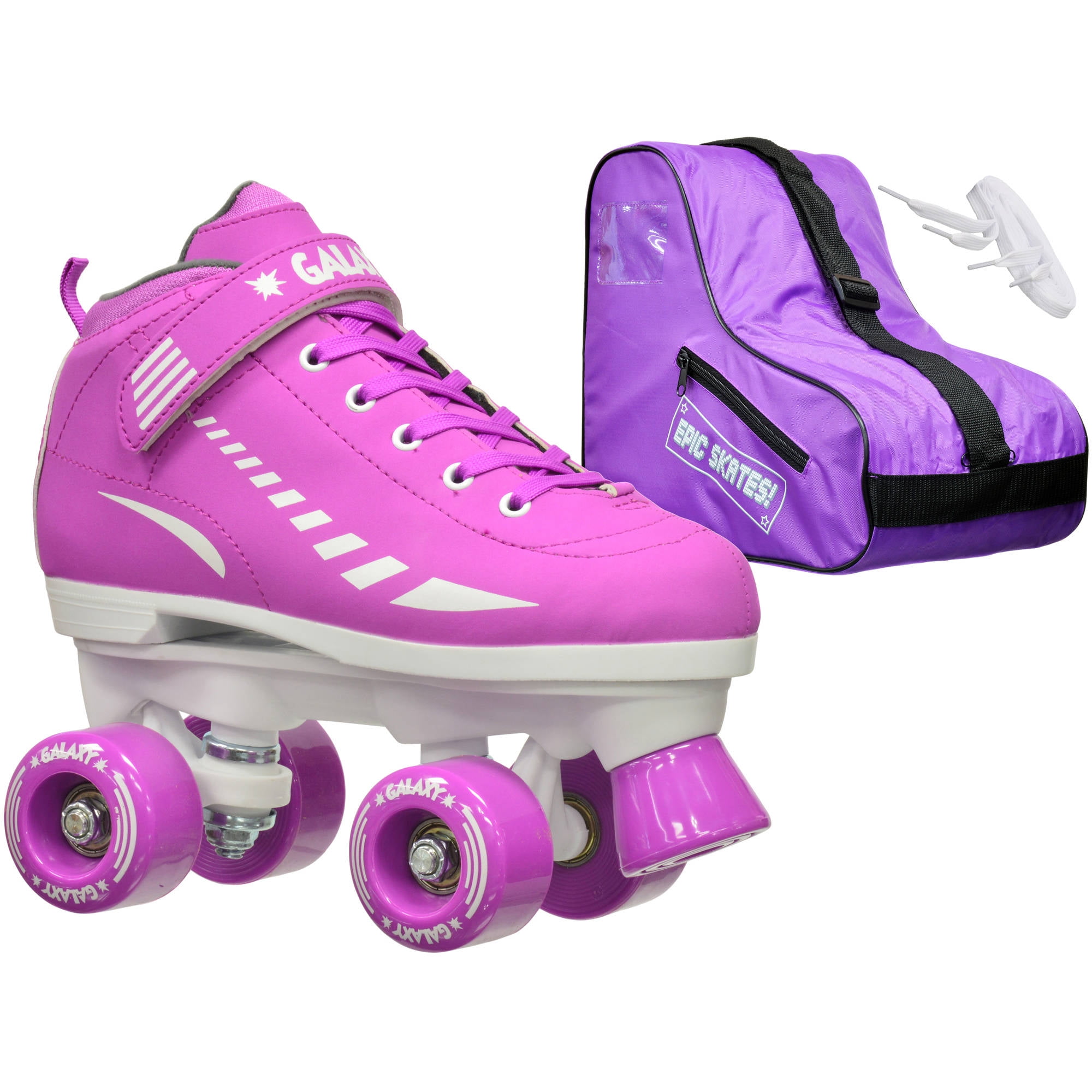 Epic Galaxy Elite Purple Speed Roller Skates Package