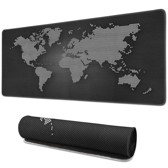Epic Gaming Experience with 31.5x11.8 Inch World Map Mouse Pad – Stitched Edges & Non-Slip Rubber Base