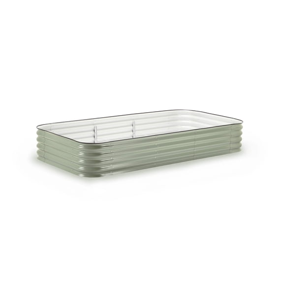 Epic Gardening 6-in-1 Large Modular Galvanized Raised Garden Bed Kit - 15" Tall, Food-Safe, Mist Green