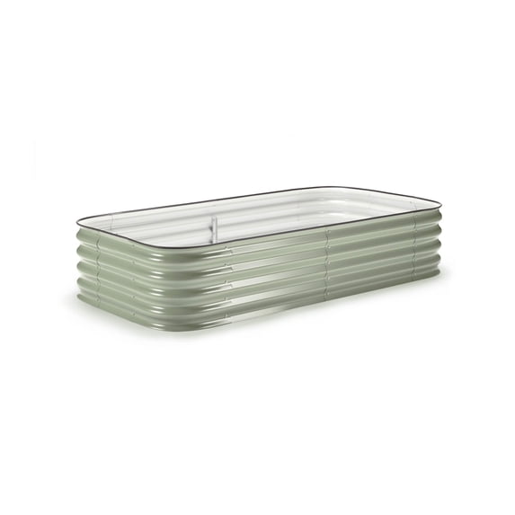 Epic Gardening 6-in-1 Medium Modular Galvanized Raised Garden Bed Kit - 15" Tall, Food-Safe, Mist Green
