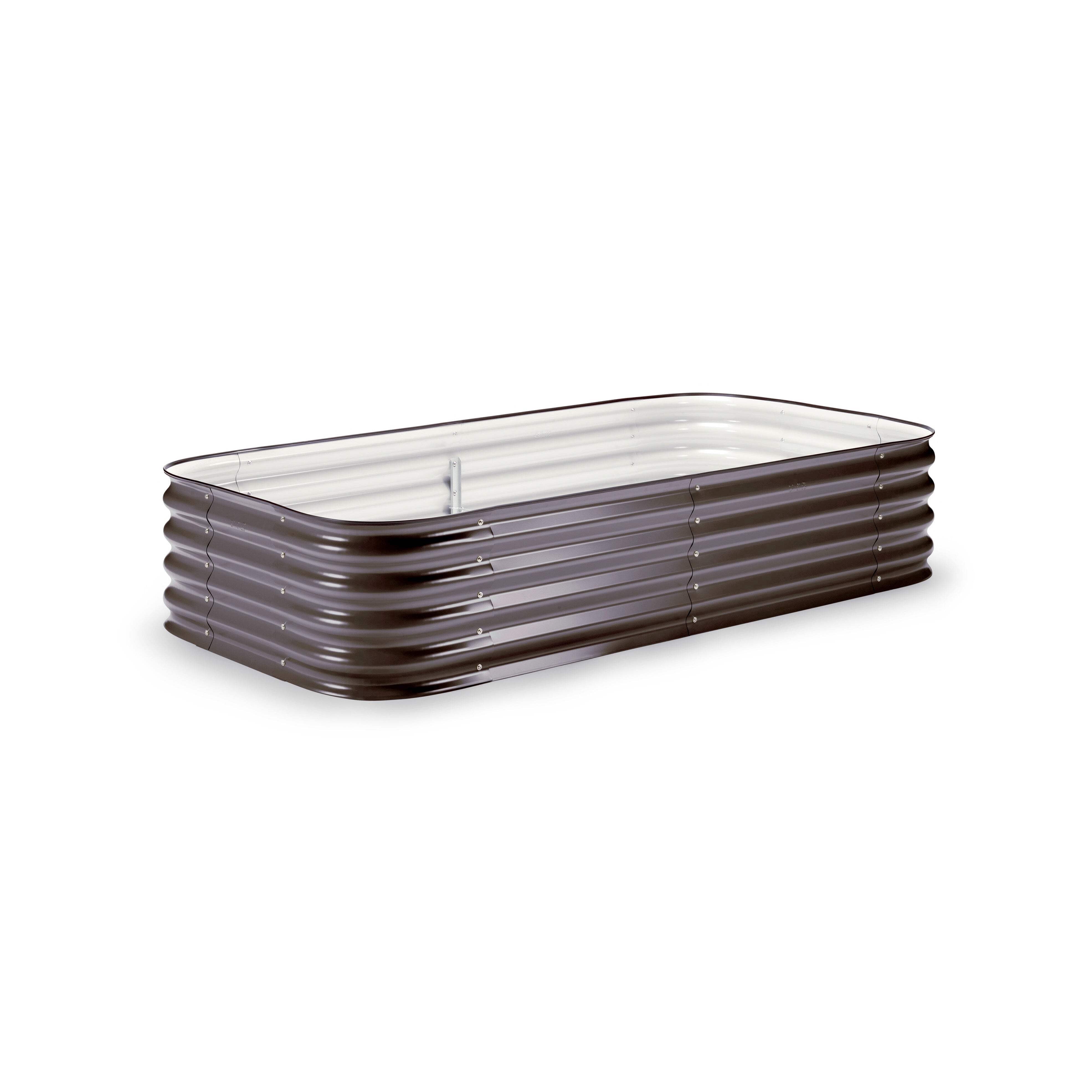 Epic Gardening 6-in-1 Medium Modular Galvanized Raised Garden Bed Kit - 15" Tall, Food-Safe, Slate Grey